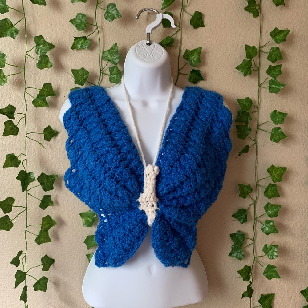 Handmade crochet butterfly top